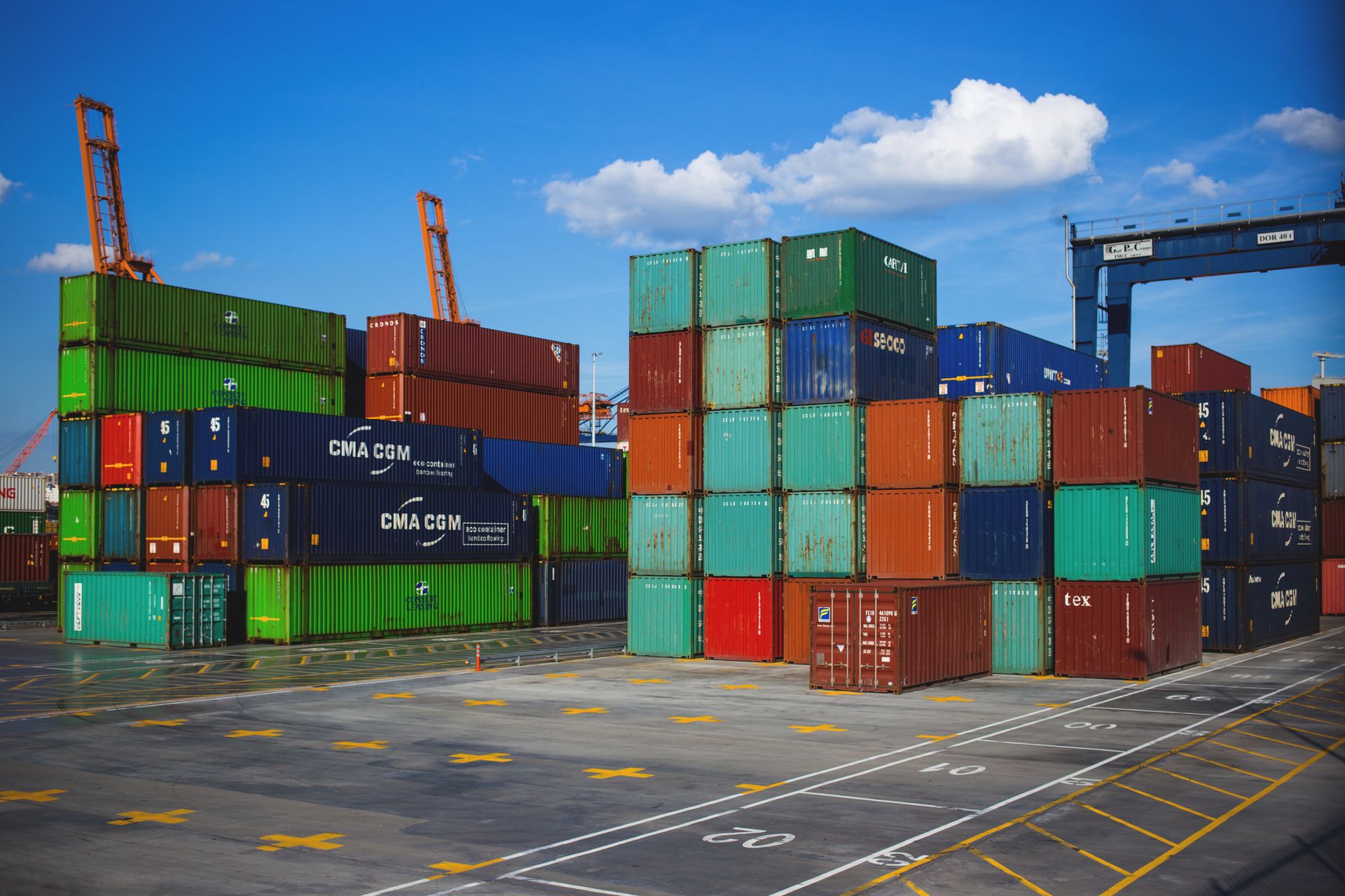 Stacked export bags ready for shipment from Kenya
